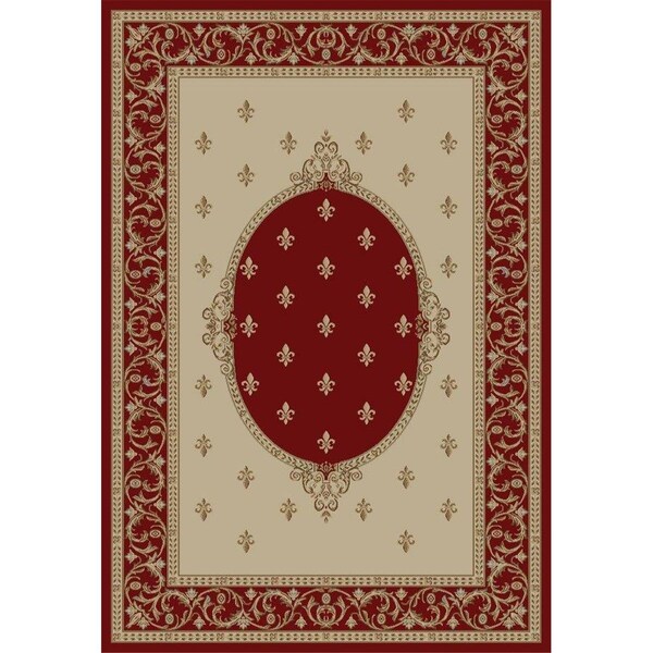 Perfectpillows 9 ft. 3 in. x 12 ft. 6 in. Jewel F. Lys Medallion Red PE893517 - main
